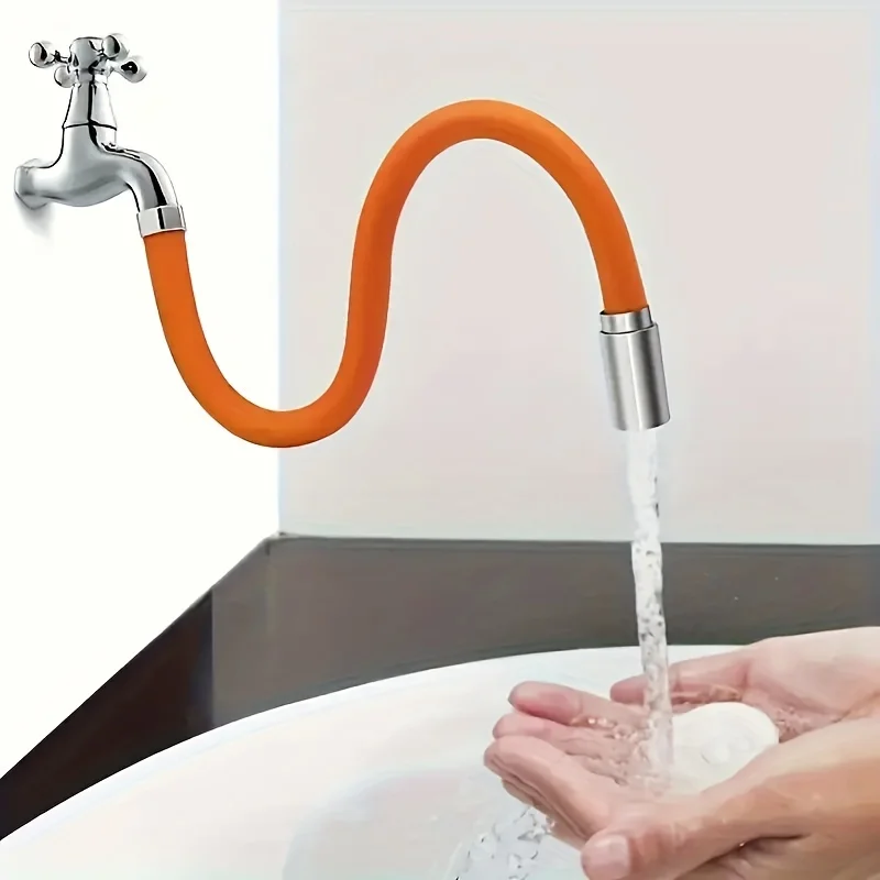

1pc Faucet Extension Hose Splash Proof Extender, Bendable, Bathroom Faucet Extension Tube 360 ° Rotation Adjustment