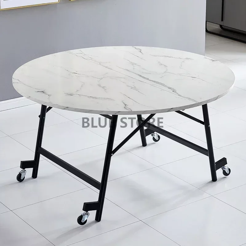 

Wheel Small Luxury Dining Table Round Onement Folding Computer Center Coffee Tables Modern Nail Mesa Comedor Kitchen Furniture