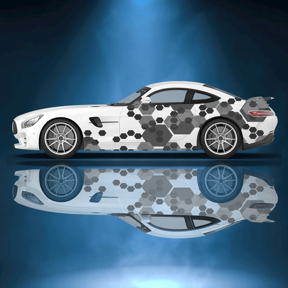 

Камуфляжные наклейки на боковые части автомобиля неправильной формы в форме шестиугольника, самоклеящиеся водонепроницаемые и устойчивые к царапинам наклейки из ПВХ, аксессуар для автомобиля, подарок