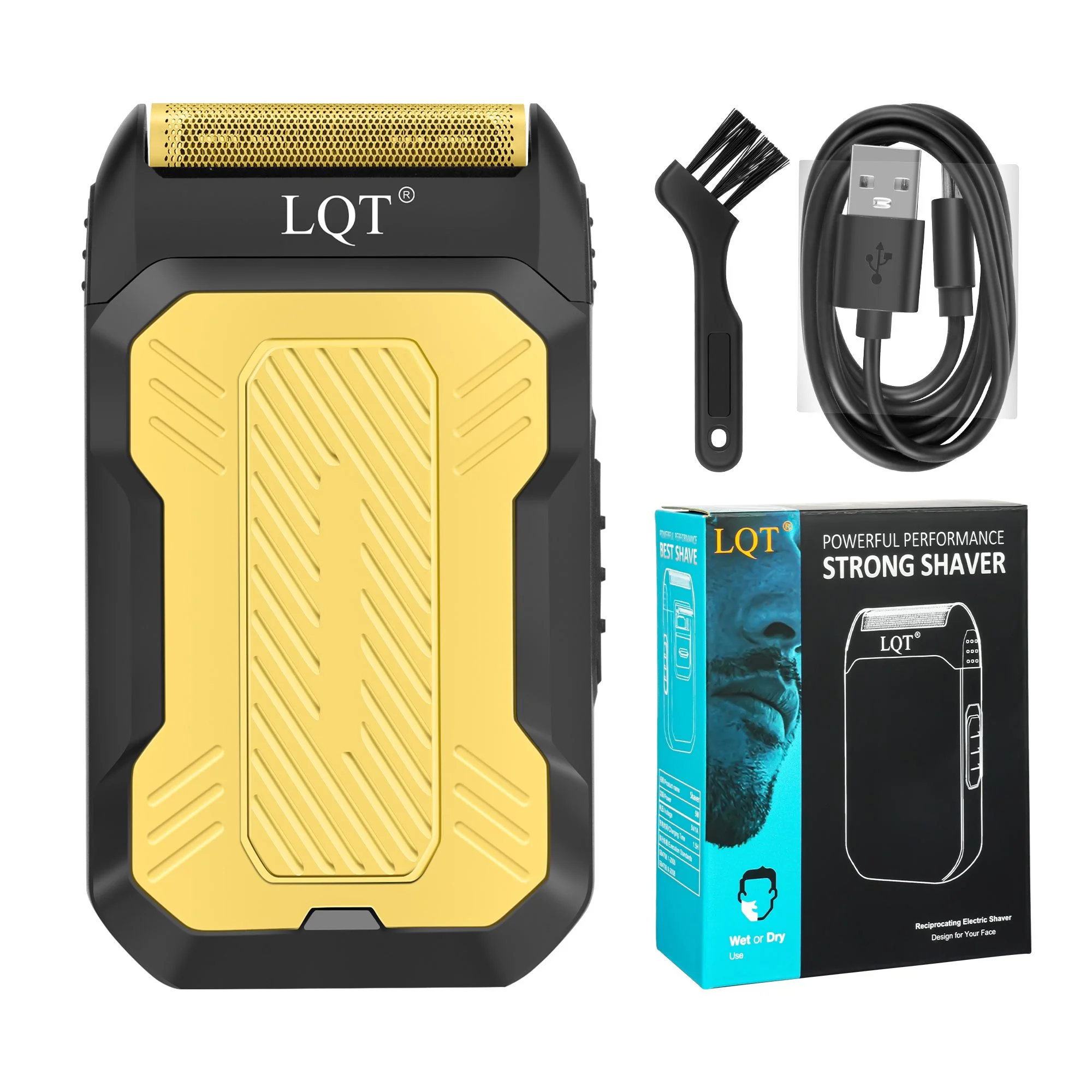 LQT Electric Beard Trimmer USB Charging Rechargeable Hair Finishing Shaver for Salon Use Barber Beard Shaving Machine Portable