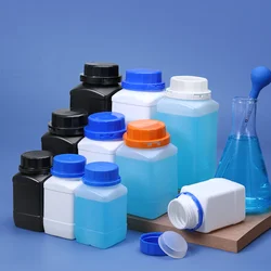 Bouteille HDPE de qualité alimentaire, bouteille vide en plastique à grande bouche avec bouchon antivol, bouteille de réactif étanche, conteneur en plastique de toner 1 pièce