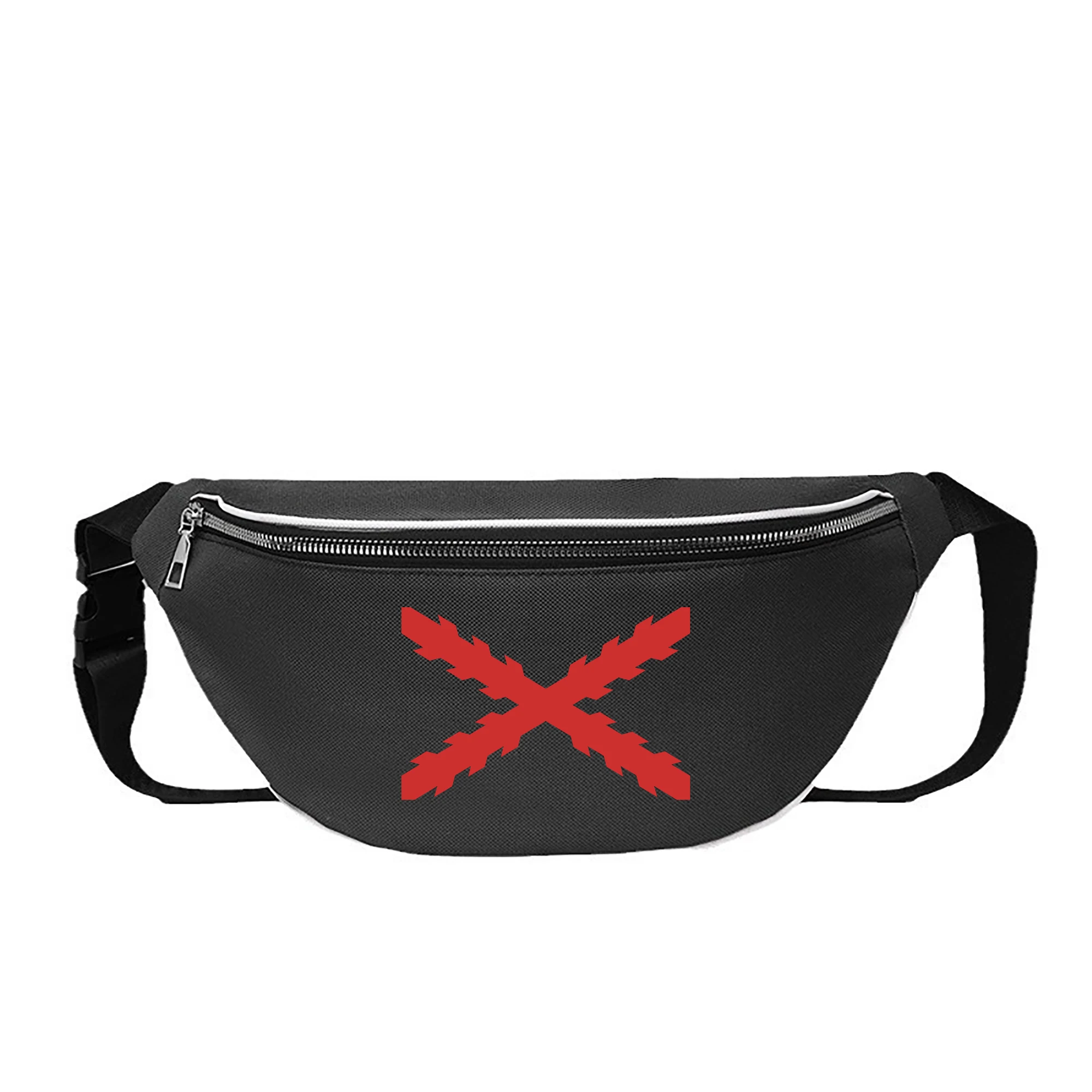 Waist bag of Cross of Burgundy Spanish Empire Shoulder Bag Chest Bag Unisex Leisure Sports Small Backpack Support Custom YB-056