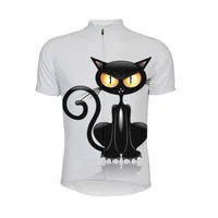 Ropa de Ciclismo para mujer, Jersey de Ciclismo de manga corta con gato negro, Ropa de equipo MTB, Ropa de Ciclismo profesional para niñas, Camiseta deportiva para mujer