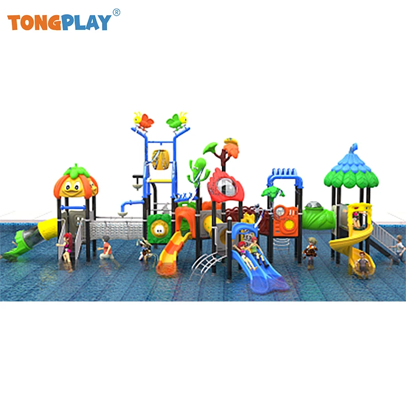 Kids Plastic Slide Adventure Water Playground Large Amusement Park Game Centre for Water Play Aquatic Park