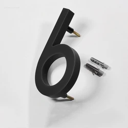 125mm Floating House Number 5 in.Black A B C Numbers Address Sign #0-9 Letters Big Modern Door Plates Home Outdoor Numeros