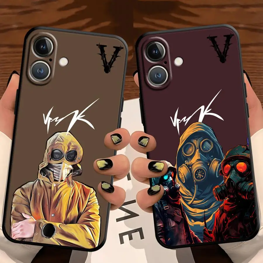 Case for iPhone 13 12 11 17 Pro Max XR XS Max 15 16 14 Plus 7 8 17Air Black Soft Phone Cover Fashion Senior V-VrunkS