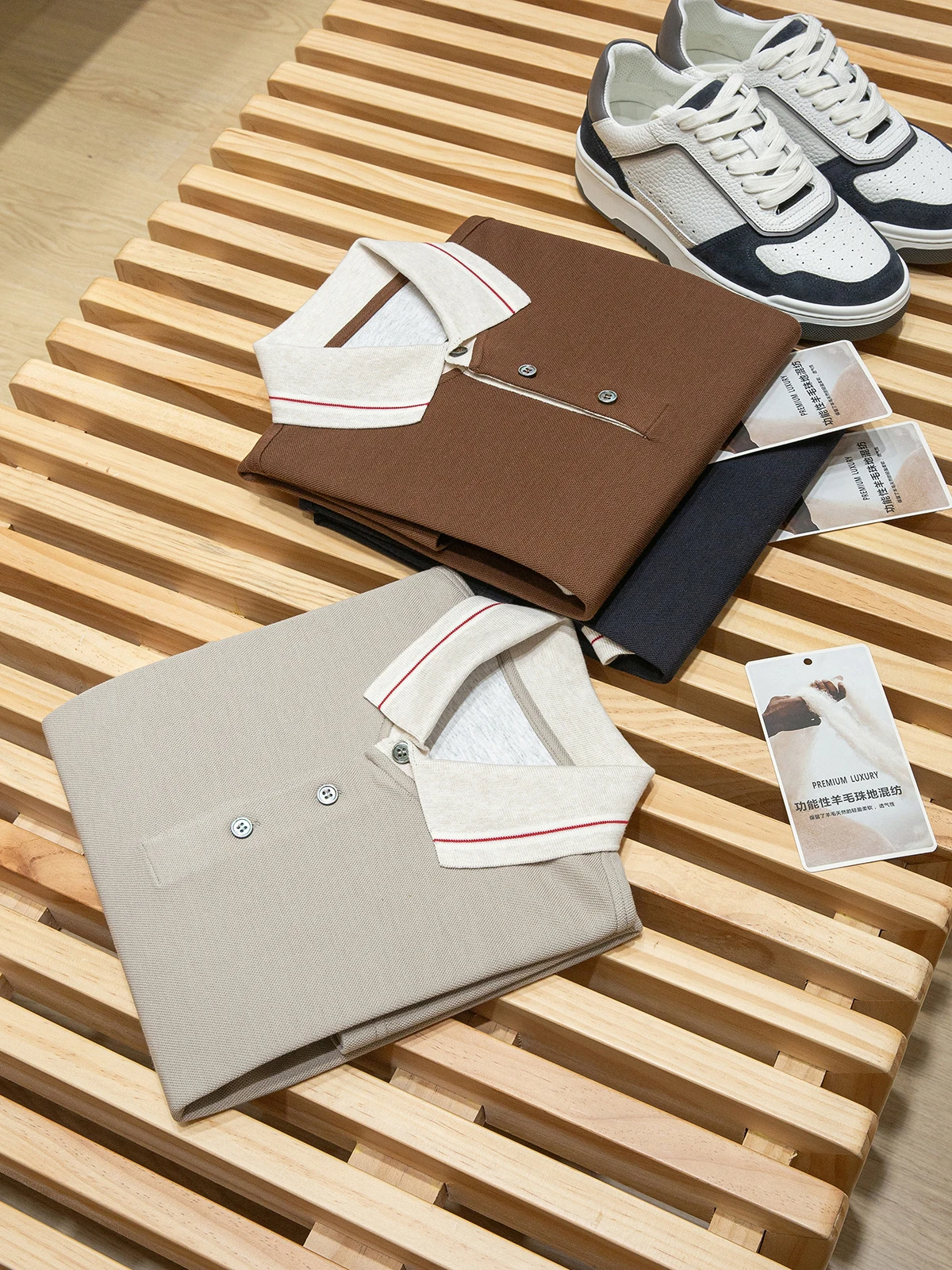 

Modal wool-blend men's casual lapel short-sleeved POLO shirt