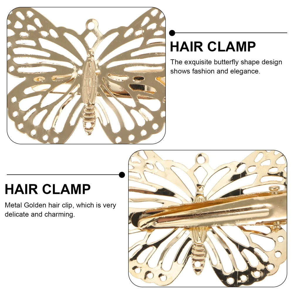 24 قطعة مشبك شعر الفراشات المعدنية دبابيس الشعر الذهبية الحساسة لمهرجان حفلة إكسسوارات الشعر غطاء الرأس النساء المشابك الأنيقة