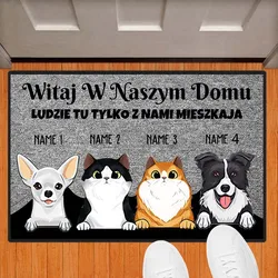 Personalized Pet's Doormat Custom Mats Cat Dog Name Floor Mat Rug Carpet Anti-Slip Any Text Gray Home Decor Accessory