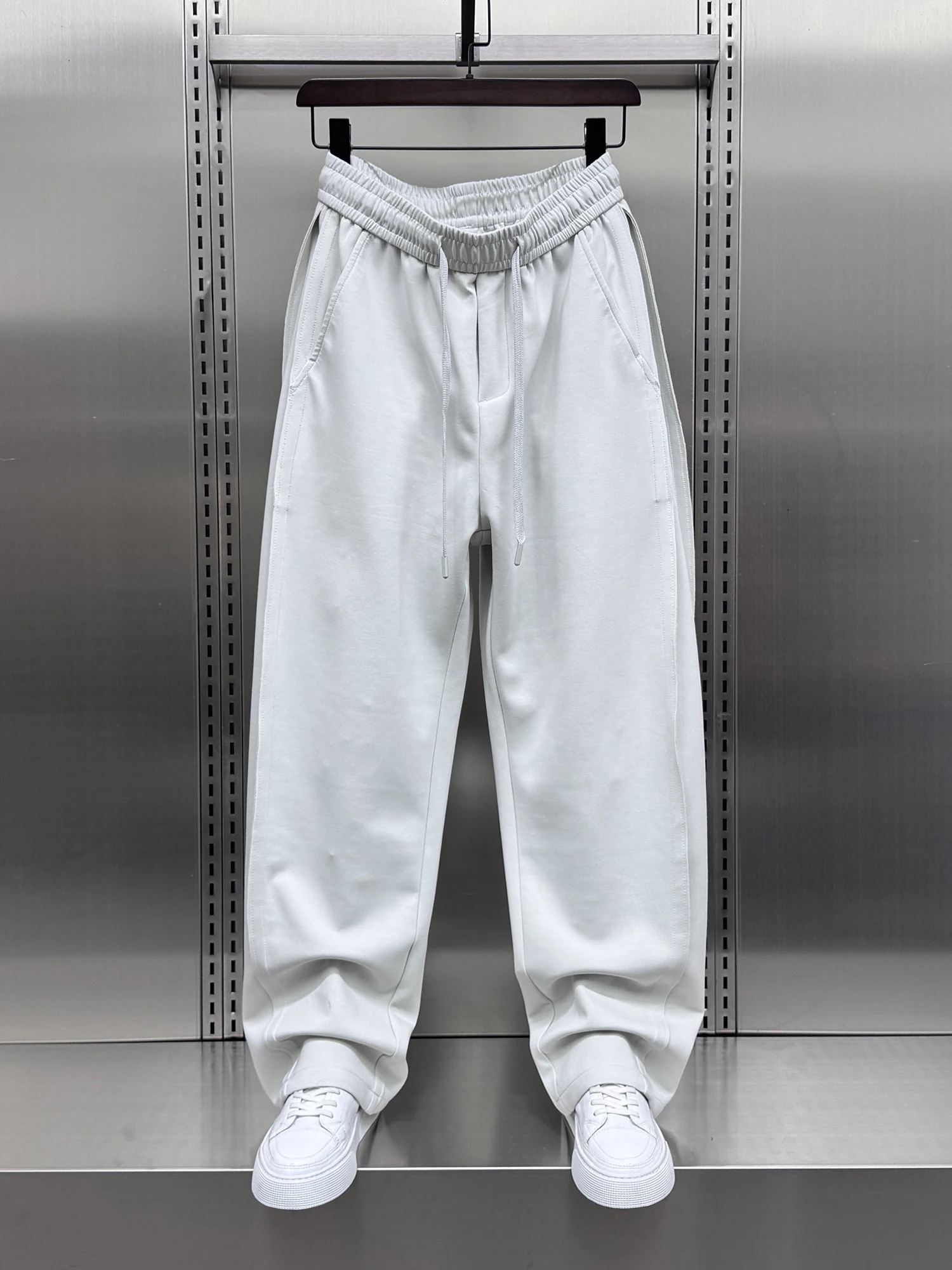 

Мужские свободные брюки прямого кроя, весна 2025, новые, однотонные, универсальные, повседневные, модные, брендовые, длинные спортивные штаны