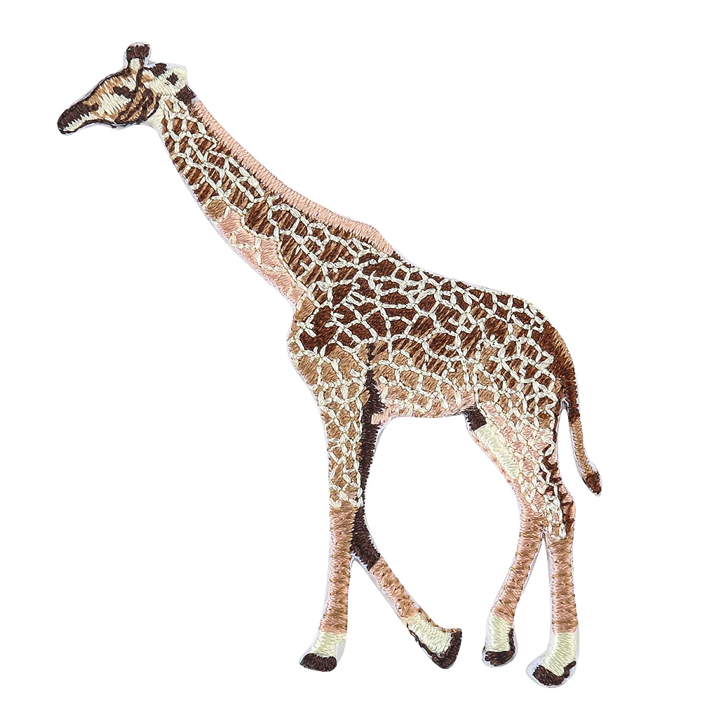 

Giraffe Embroidery Patch Iron on Patches for Clothing Animal Applique Backpack Badges for Jeans Bags Decorative Clothes Stickers