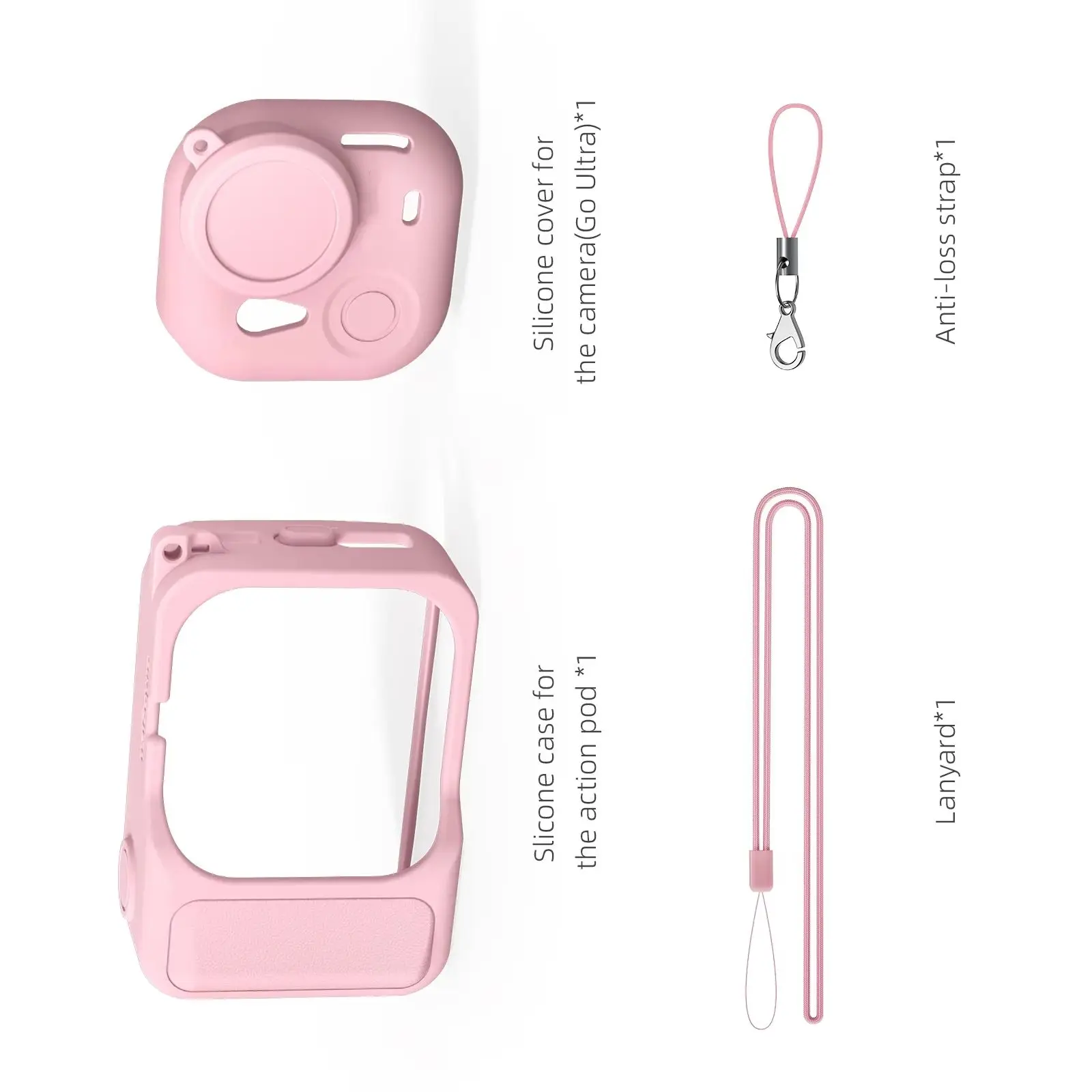 

For Insta360 GO Ultra Silicone Case Lens Cap Lanyard Lanyard Anti Loss Cord Sports Camera Protection Protective Accessories