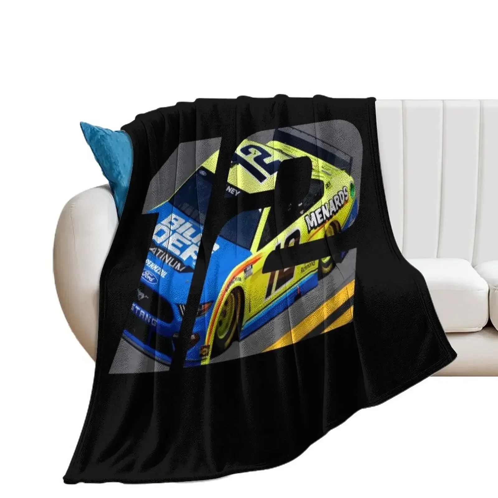 

Ryan Blaney Car 12 Throw Blanket blankets ands Flannel Blankets