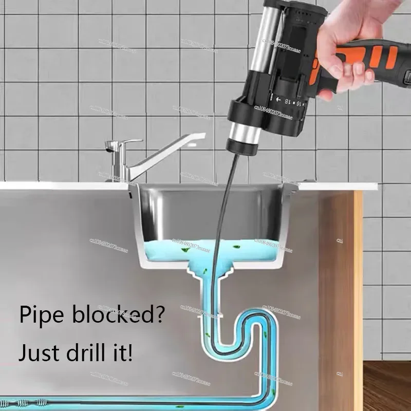 

Toilet Floor Drain Unblocking and Blockage Electric Tool 12V Electric Sewer Unblocking Pipe Unblocking Machine