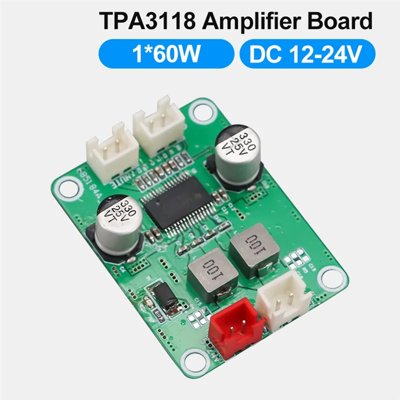 B68C 60W Mono Digital Audio Power Amplifier Board TPA3118 DC 12V-24V 4-8Ohm Class D Home Audio Amplifier Module