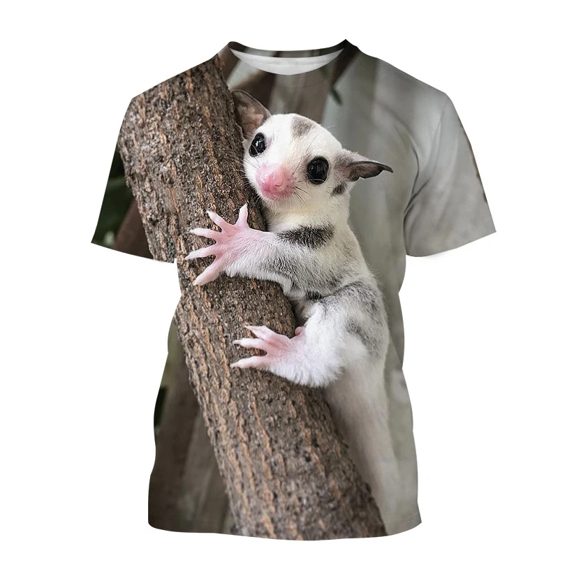 New Petaurus Breviceps T Shirt Ladies Cute Big Eyes Animal Short-sleeved T Shirt Sugar Glider Unisex Casual Streetwear Top