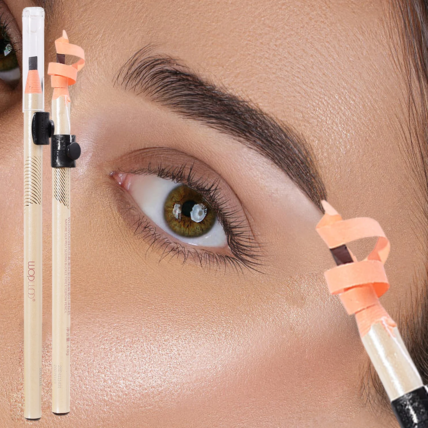 4 สีฉีกขาดสายดึง Eyebrow ปากกามินิดินสอ Sharpener Sweat Proof และ Smudge Proof Eye Brows Enhancers เครื่องสําอางค์เครื่องมือ