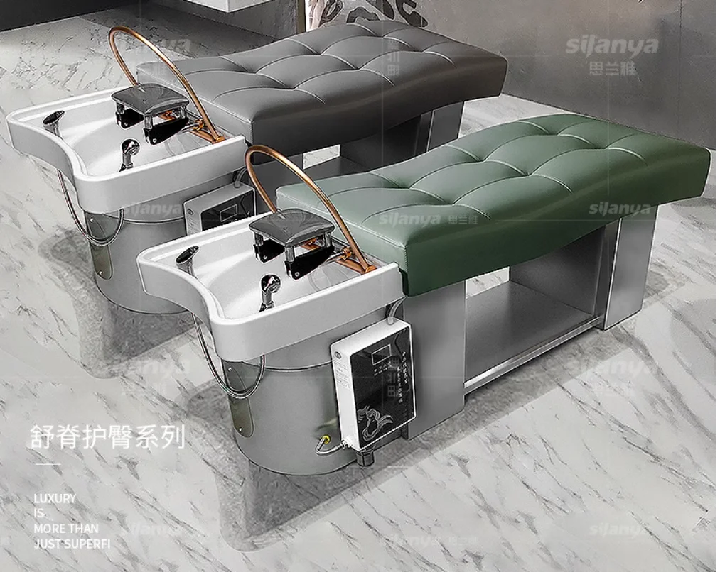 Thai shampoo bed lying flat barber shop special beauty salon massage constant temperature water cycle hair salon shampoo bed