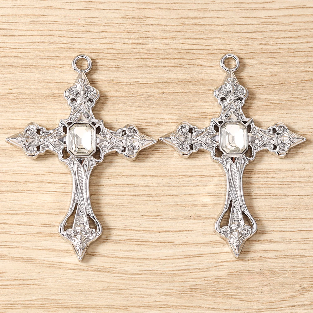 Tusember 5 Stück 39*54mm Gothic Steampunk Kreuz Anhänger Charms Passend für Original Armband Halskette Damen Schmuckherstellung Geschenke – Detail 13