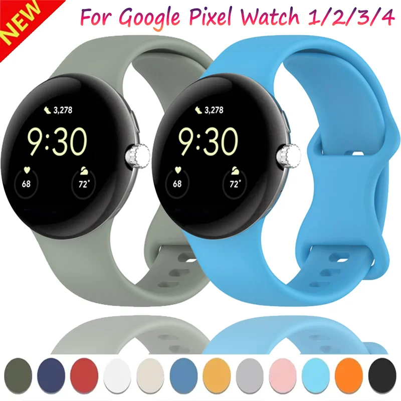 Original Silikonarmband für Google Pixel Watch 4/3 41 mm 45 mm, bequemes, atmungsaktives Armband, Google Pixel Watch 2/1 Zubehör