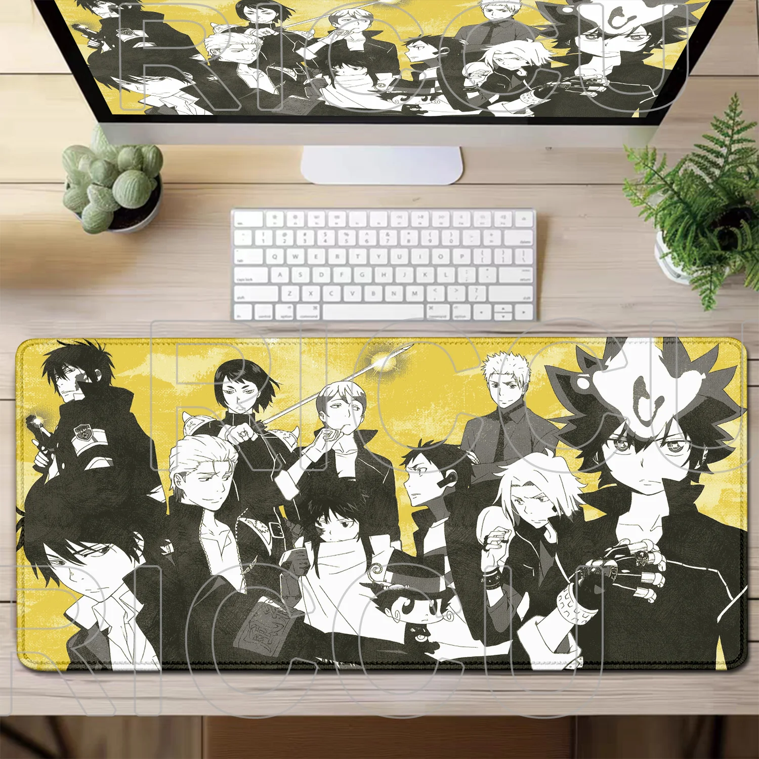 XXL Katekyo Hitman Reborn Computer-Mauspad mit schneller Reaktionszeit, Gamer-Gummi-Schreibtischunterlage, Gamer-PC-Zubehör, rutschfeste Tischunterlage für Gaming – Detail 17