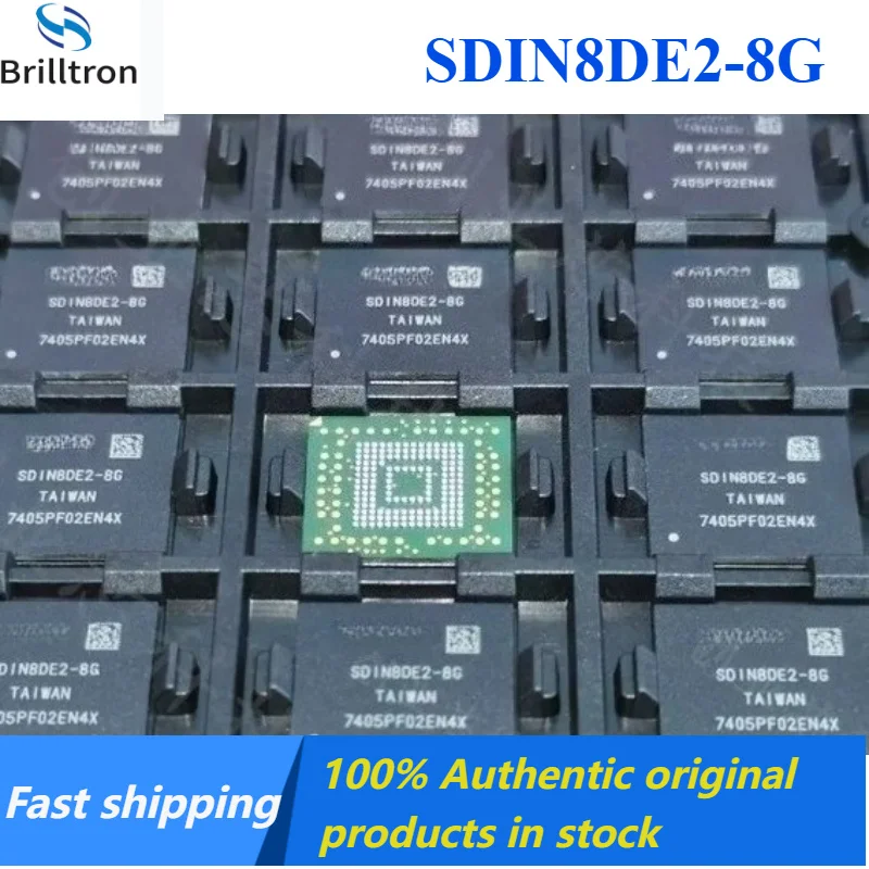 2-20PCS SDIN8DE2-8G BGA153 Ball EMMC 8G Memory Chip, 4.5 GHz, Original and In Stock. Fast Shipping.