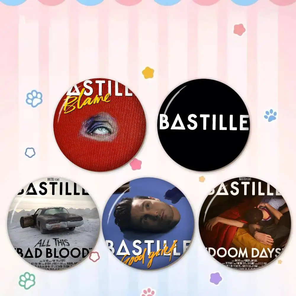 B-Bastille-Band Atmospheric-Anthemic 32/44/58MM Customizable Button Pins Cute Funny Creative Badge Jewelry Decor Gifts