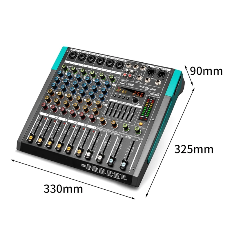 Профессиональный аудиомикшер GAX-PA6, канальная звуковая плата, консоль, микшерный стол, интерфейс системы, встроенный 256, эффект реверберации, вилка европейского стандарта