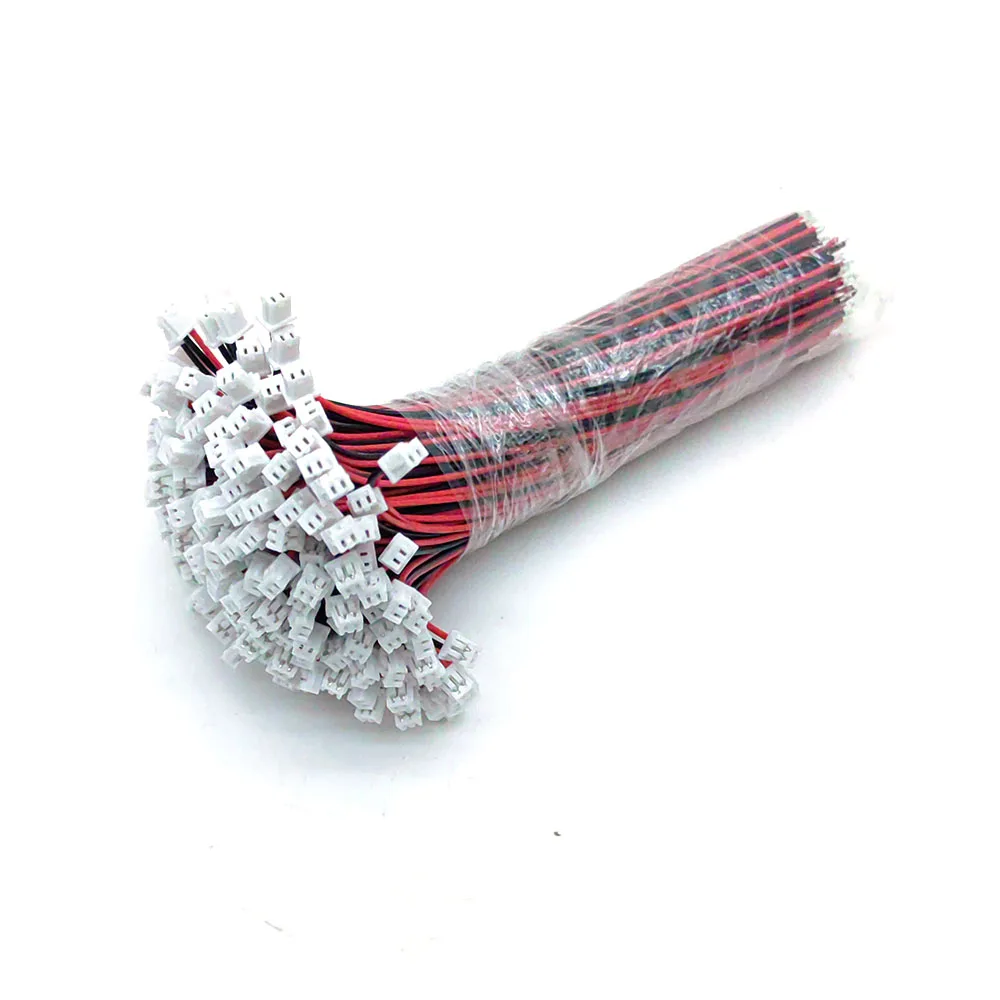 10PCS Micro JST 1.25 mm 2 Pin Cable Connector 1.25mm JST 2P Single Head Plug Electronic Wire Connector 10cm 100MM