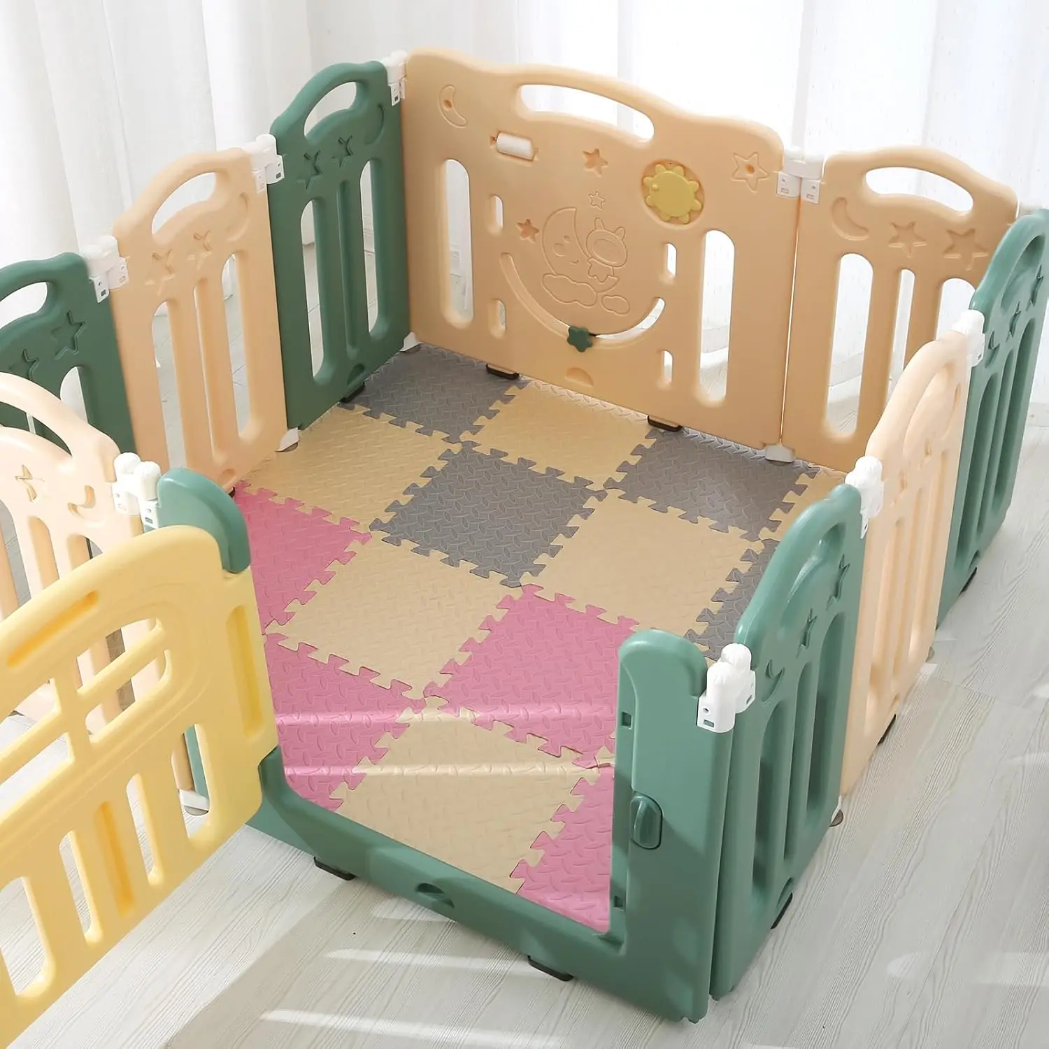 8-Piece 2.5cm Thickened Baby Puzzle Mats Non-Slip Washable Reusable Foam Children's Play Mats Floor Protective Decorative Mats