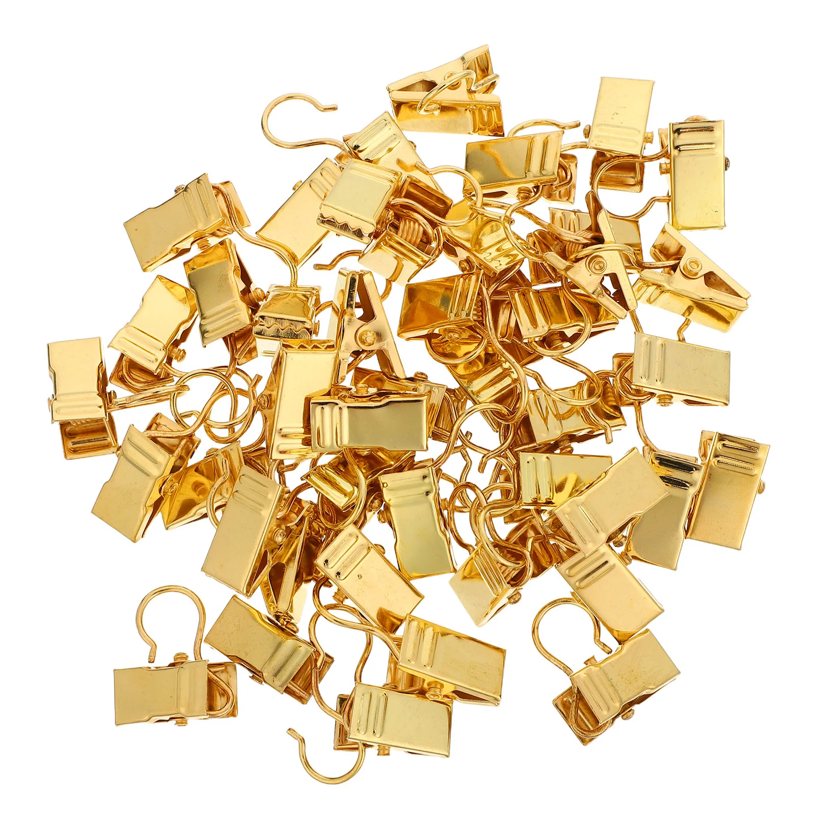 

50pcs Curtain Clip Hooks Metal: Sturdy Moisture-Resistant Shower Curtain Clips For Bathroom Kitchen Window Treatments Drapery