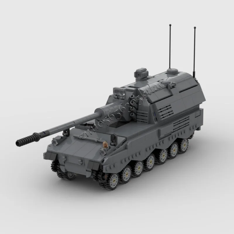833PCS MOC Customize Battle Pzh 2000 Self Propelled Armored Howitzer Model DIY Assembled Educational Creative Kid Toy Xmas Gifts