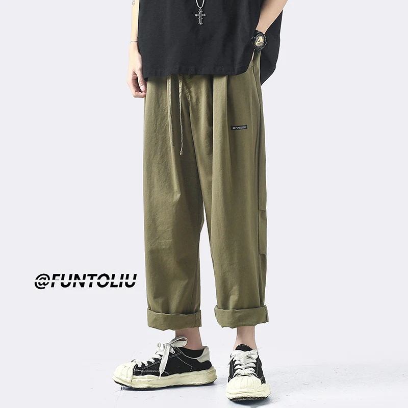 

Summer Thin Men's Casual Pants Loose Straight Leg Simple Sle Versatile Comfortable Harajuku Sle Nine Points Harajuku Pants