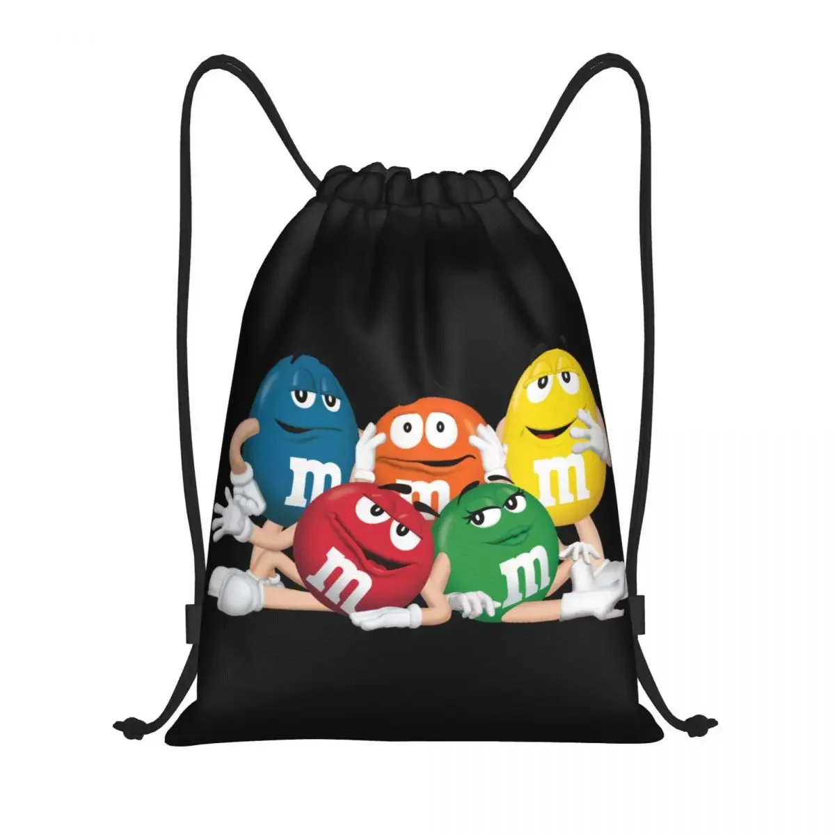 

M&M's Chocolate Drawstring Bag Men Women Foldable Sports Gym Sackpack Funny Candy Meme Training Storage Backpacks