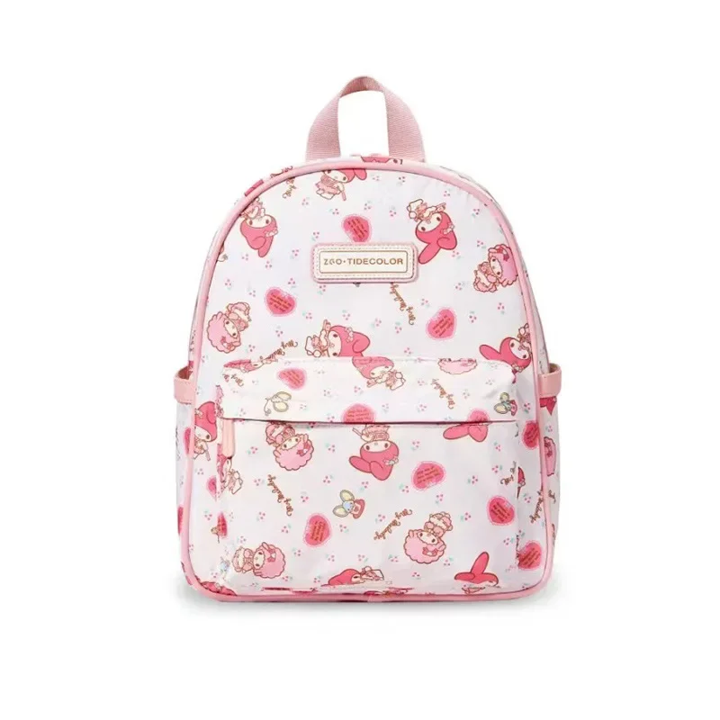 MINISO Sanrio Melody Bolsa Escolar auténtica para niñas, mochila ligera de escuela media y secundaria, caja de regalo de gran capacidad