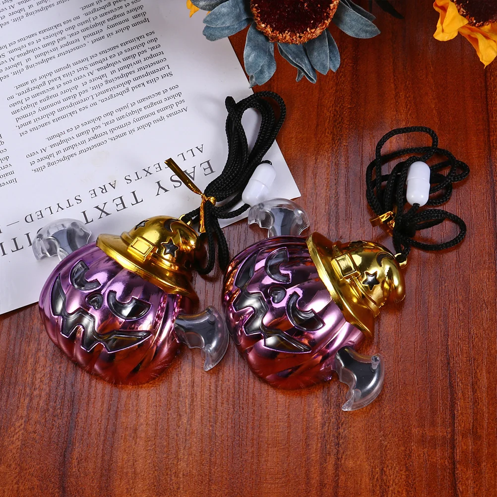

3Pcs Halloween Pumpkin Lantern Necklace Flashing Pendant LED Necklace for Party Pumpkin Pendant for Halloween Costume