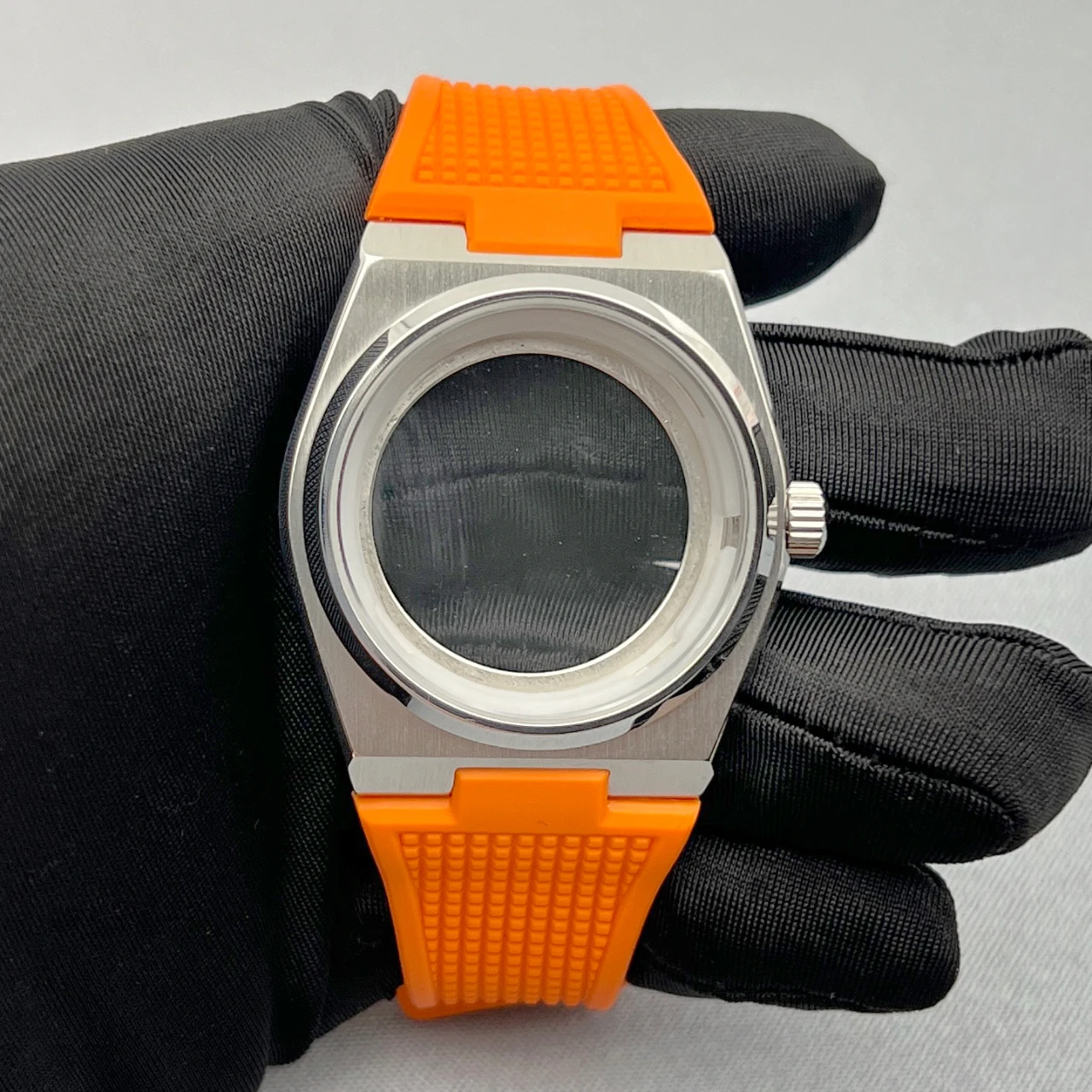 New NH35 rubber strap+case, watch accessories, sapphire mirror Suitable for 31.8mm or 28.5mm dial - Image 5