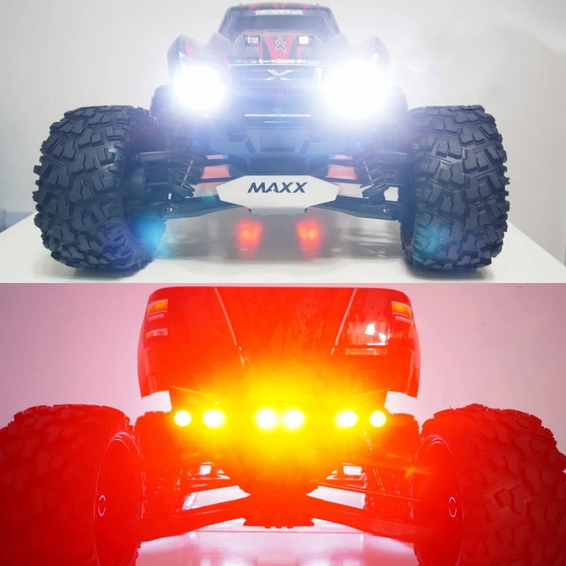 Front Back Bumper Headlamp Taillight LED Light for 1/5 Traxxas Xmaxx X-maxx RC Upgrade Parts