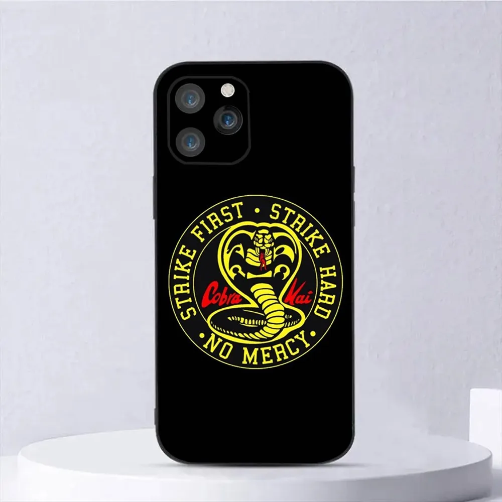 Cobra Kai Snake Phone Case For iPhone 15,14,13,12,11,Plus,Pro Max,XS,X,XR,SE,Mini,8,7 Soft Silicone Black Cover