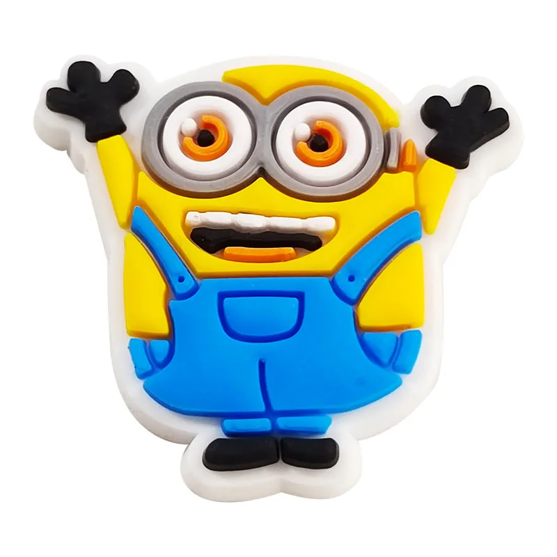 Despicable Me Miniso 12 unids/set de dijes para zapatos de dibujos animados, accesorios de PVC, decoración de zapatos DIY para zuecos, sandalia, hebilla de jardín, regalos para niños