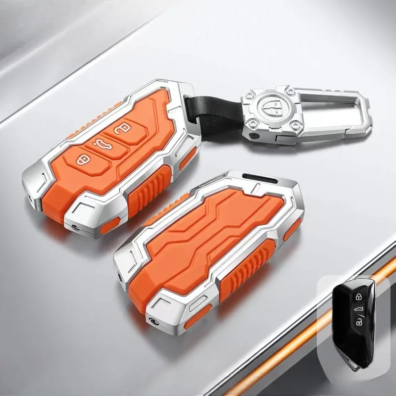 Zinc Alloy+Silicone Car Remote Key FOB Cover Case For Volkswagen VW Golf 8 MK8 ID-4 ID-6 For Skoda Octavia A8 For Seat Leon FR