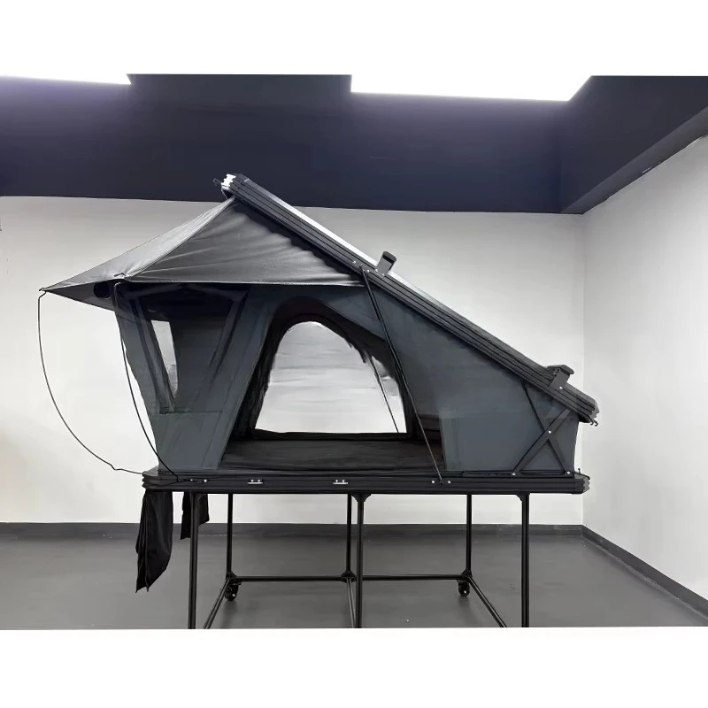 Hot Selling Aluminum Car Rooftop Tent Hard Shell Fast Automatic Open Large Space X Hinge 4x4 Roof Top Tent with Solar Panel