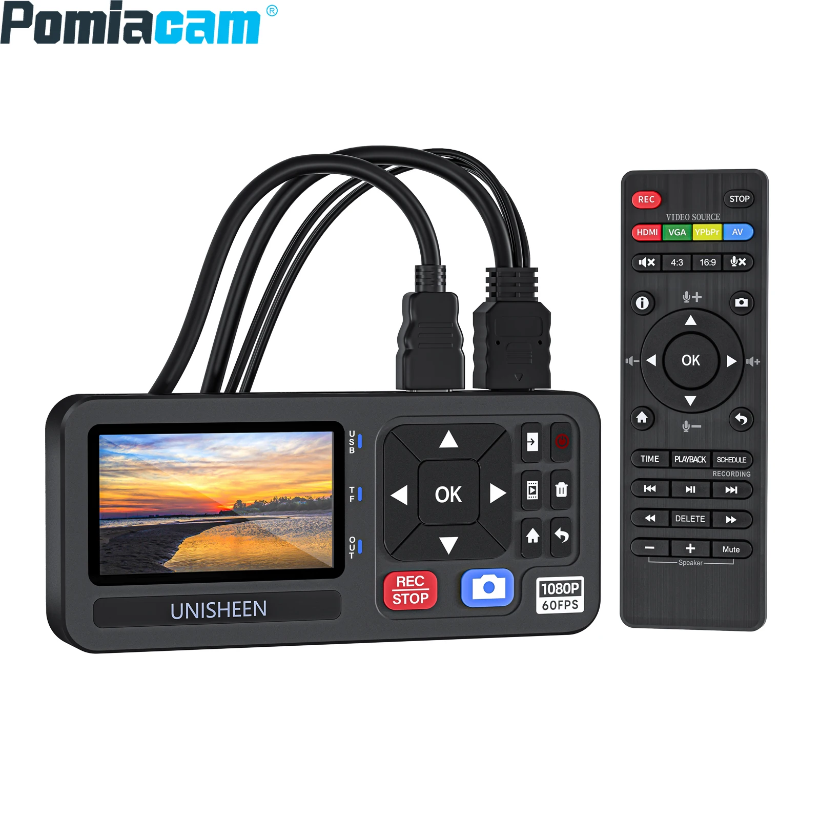 

Коробка для видеозаписи UR500A-M HD 1080P с 3-дюймовым экраном, конвертер видео в цифровой формат, видеорегистратор с входами 4K HDMI/CVBS/VGA/YPBPR