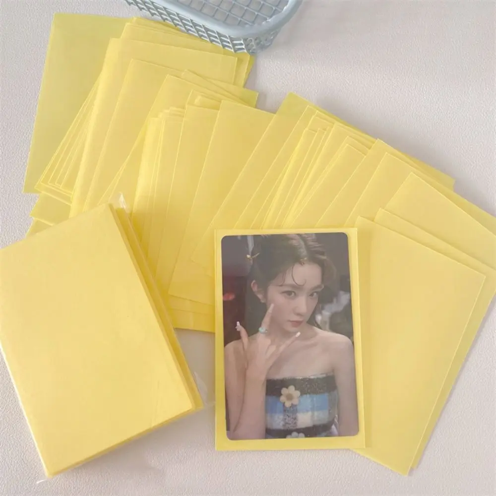 10pcs/set Card Bag Macaron Color Idol Photo Protective Cover Two-layer DIY Photo Cards Bag Pure Color Photo Card Film Idol Photo