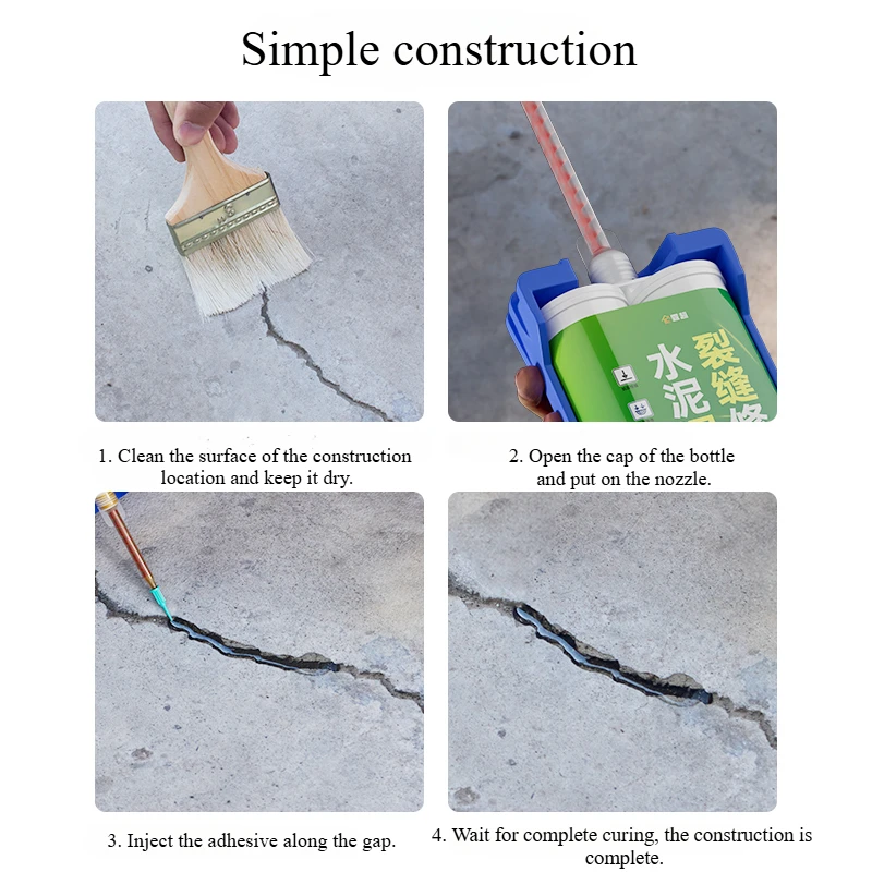 عامل إصلاح صدع الخرسانة من راتنجات الايبوكسي مكون من مكونين، طلاء مقاوم للماء لترقيع الأرض المتشققة #4