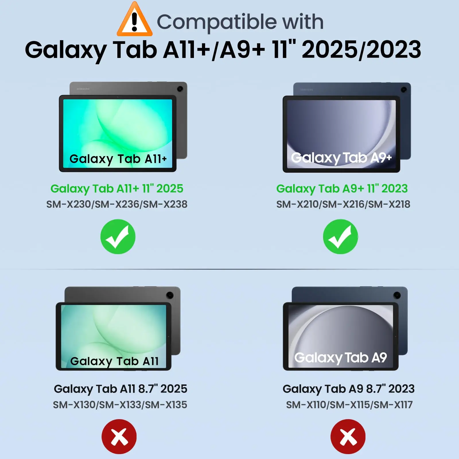 MoKo Case for Galaxy Tab A11+ Plus 11 inch 2025 Soft TPU Translucent Back Protective Trifold Cover for Galaxy Tab A9+ Plus 2023