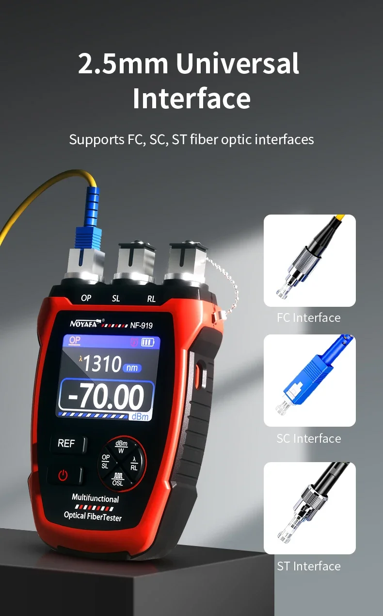 Noyafa NF-919 Optical Power Meter With Light Source 6 Wavelengths Vfl Ref Sl Visual Fault Locator Light Attenuation Measurement