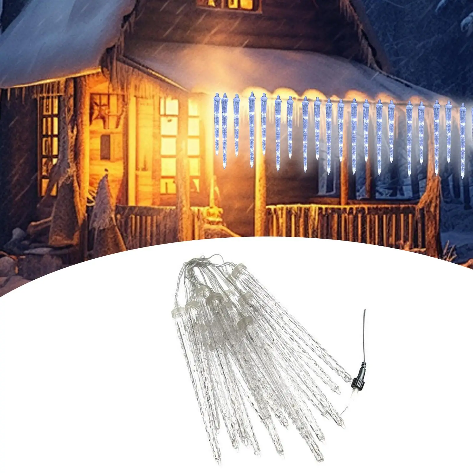 Hanging Icicle Christmas Lights Sturdy Waterproof for Outdoor Eave Courtyard