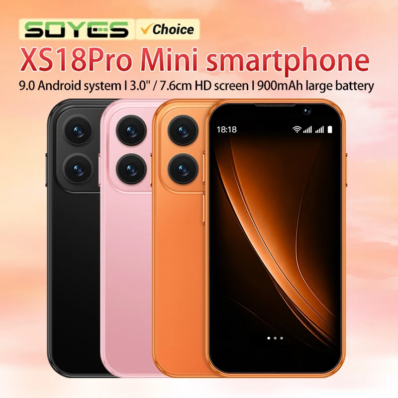 Mini smartphone SOYES XS18Pro, écran 3,0 pouces, 2 Go de RAM, 16 Go de ROM, Android 9.0, double SIM, déverrouillage facial, 3G, téléphone compact