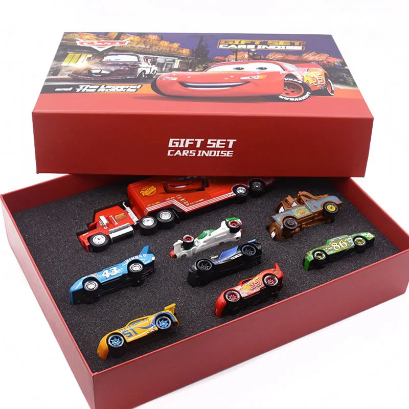 1:55 Disney Pixar Cars 3 Metal Diecast lightning McQueen Car Model Toy Gift Set Jackson Uncle Truck Boy BirthdayToys for childre